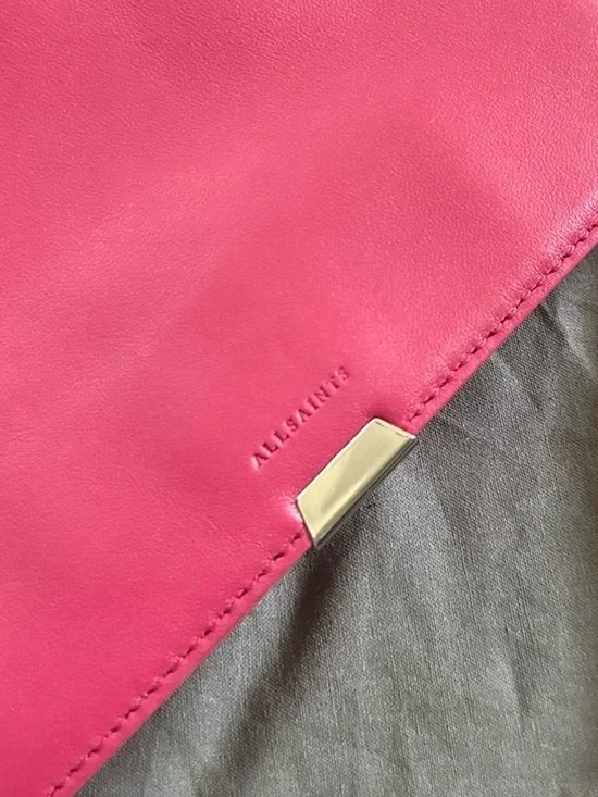 Allsaints Captain Leather Flap Shoulder Bag-Fuscia-EUC - Picture 15 of 16
